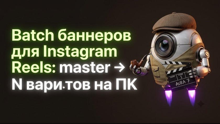 Batch баннеров Instagram Reels: master → N на ПК