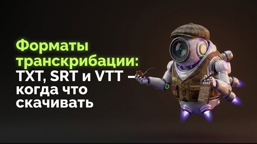 Форматы транскрибации TXT, SRT, VTT | UniqFlow