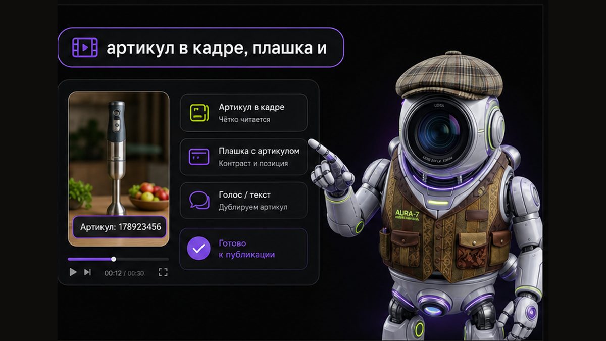 Иллюстрация: Что сделать за 60 секунд: артикул в кадре, плашка и ссылка