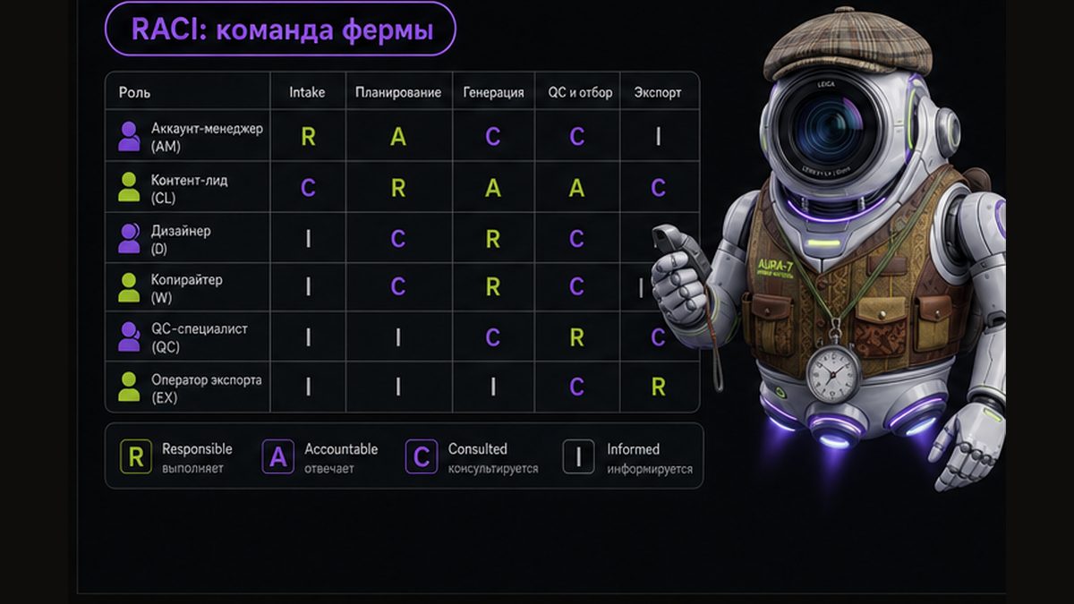 Иллюстрация: роли в контент-ферме селлера — RACI команды