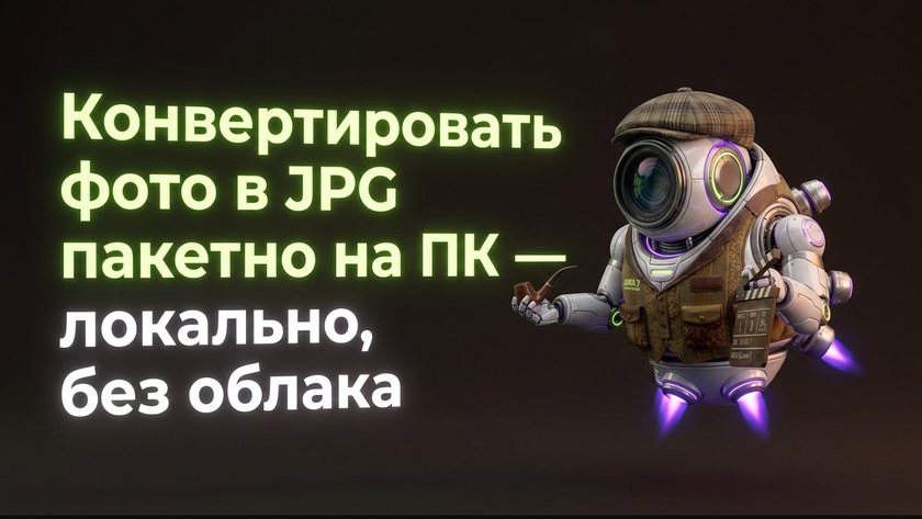 Конвертировать фото в JPG пакетно на ПК — локально