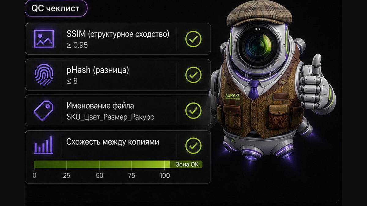 Иллюстрация: QC чеклист пакета видео перед массовым постингом