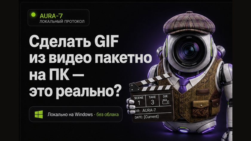 Обложка: Сделать GIF из видео пакетно на ПК — локально, без облака