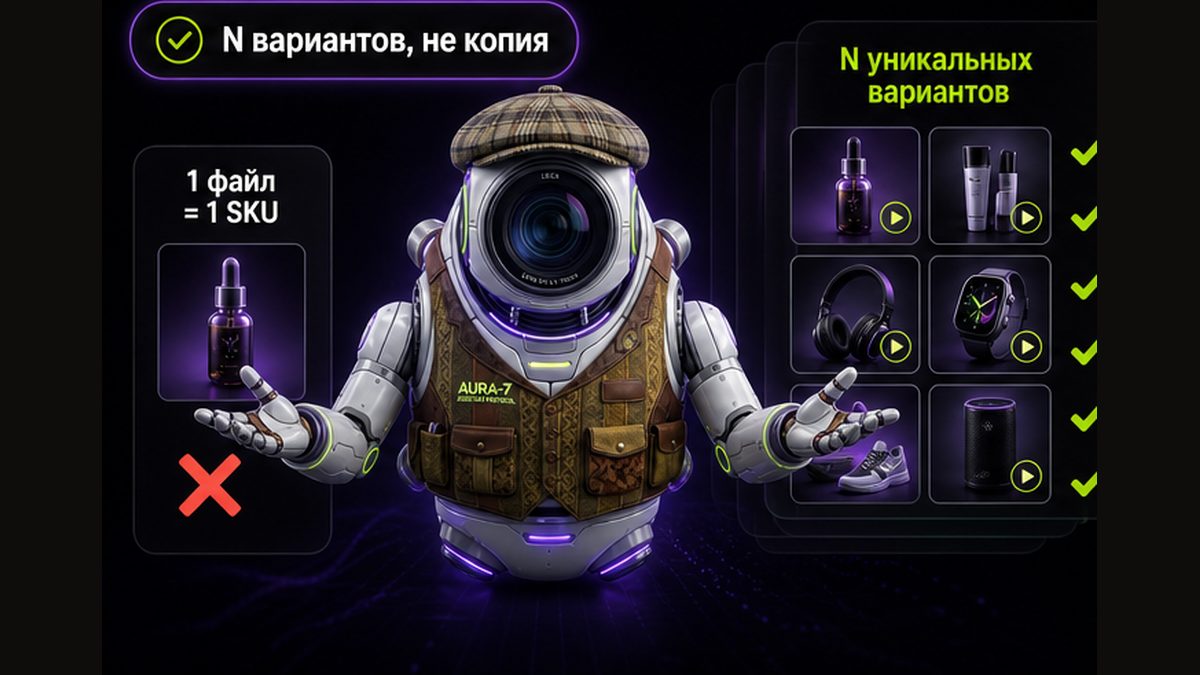 Иллюстрация: зачем N уникальных вариантов видео, а не один ролик на все SKU