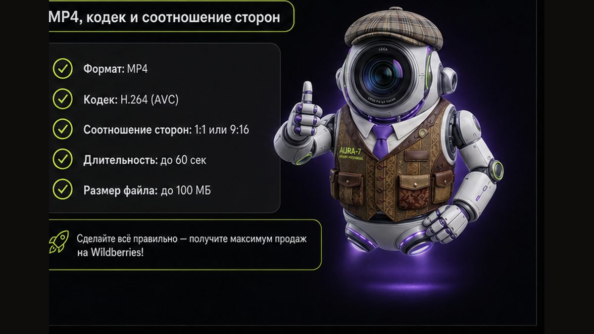 Иллюстрация: Форматы видео для Wildberries: MP4, кодек и соотношение сторон