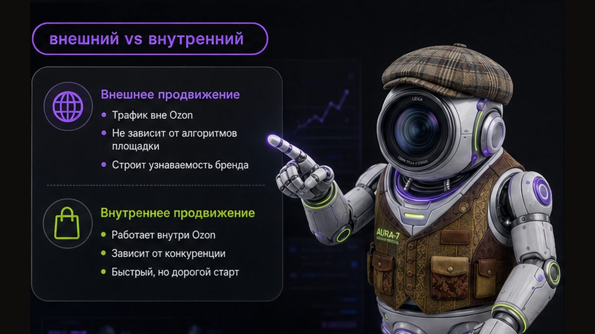 Иллюстрация: Внешнее продвижение Ozon: чем отличается от внутренней рекламы