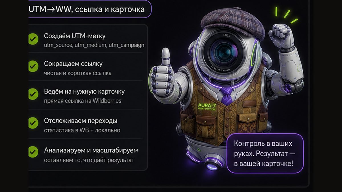 Иллюстрация: Как вести трафик на артикул: UTM→WW, ссылка и карточка