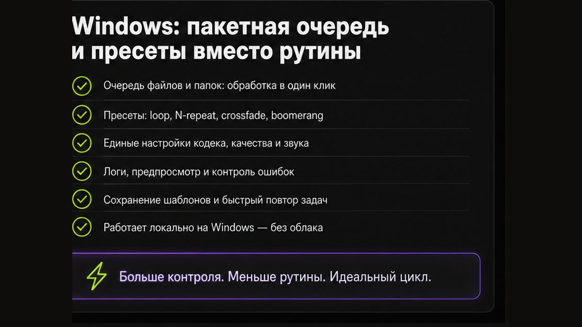 Иллюстрация: Пакетная очередь на Windows: пресеты и batch factory